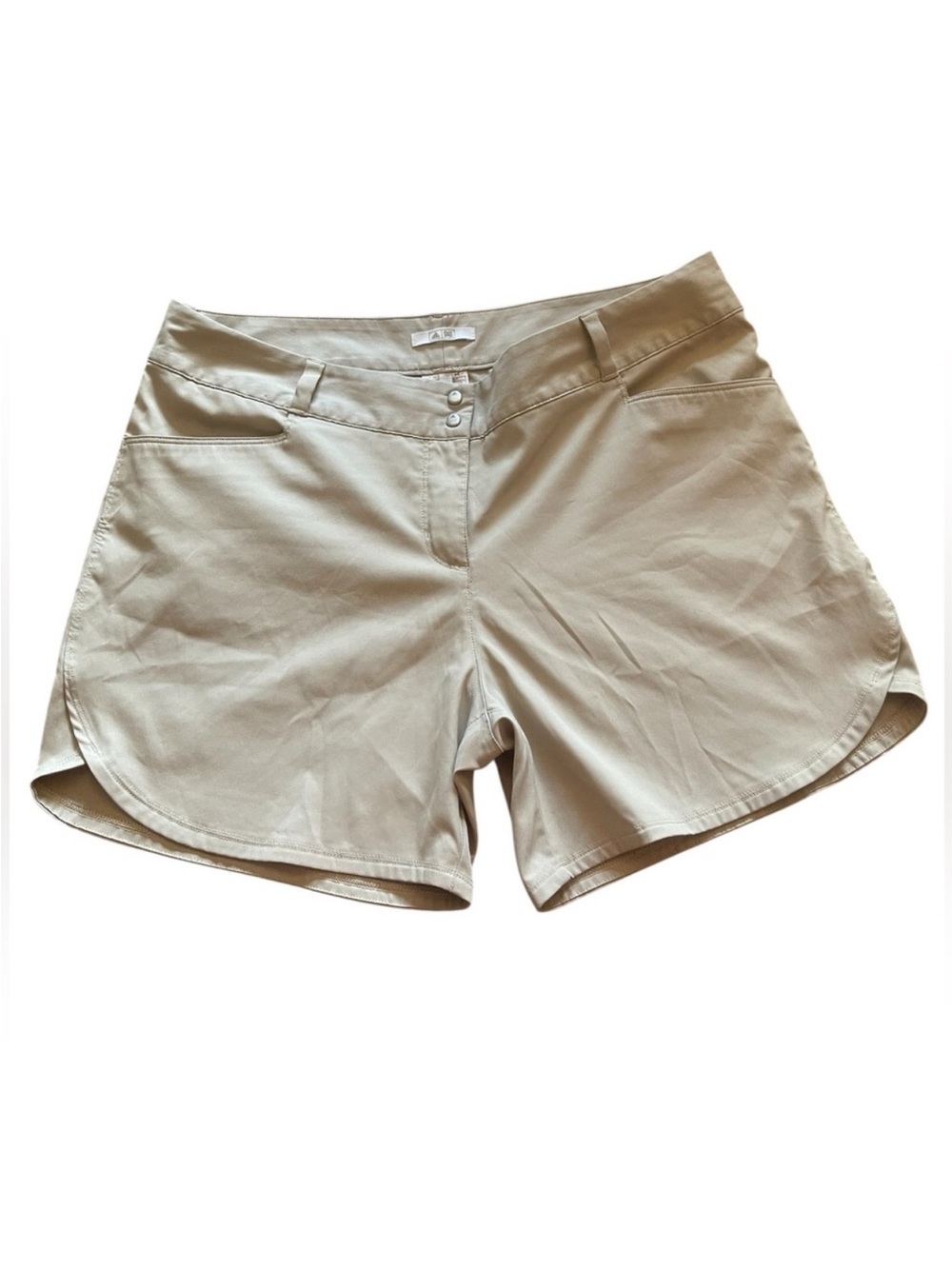 ADIDAS Womens Raw Gold Beige Essentials 5" Shorts Tennis Golf
Size 12